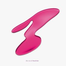 Text: "(the rest of) New Order". Eine pinke, abstrakte Form auf weißem Hintergrund, die an eine fließende Flüssigkeit erinnert.