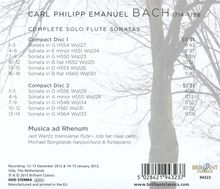 Carl Philipp Emanuel Bach (1714-1788): Sämtliche Flötensonaten, 2 CDs