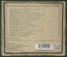 Riccardo Bonci - The John Reading Manuscripts of Dulwich College, CD