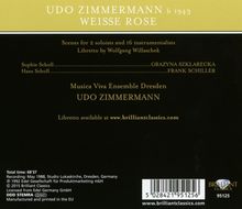 Udo Zimmermann (1943-2021): Die Weiße Rose, CD