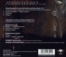 Ferdinand Ries (1784-1838): Sonaten für Violine &amp; Klavier op.19 &amp; op.59 Nr.1 &amp; 2, CD