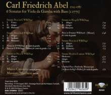 Carl Friedrich Abel (1723-1787): Sonaten für Viola da Gamba &amp; Bc Nr.1-6, CD