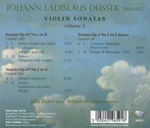 Johann Ludwig Dussek (1760-1812): Violinsonaten Vol.3, CD