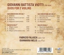 Giovanni Battista Viotti (1755-1824): Duos für 2 Violinen op.9 Nr.1 &amp; 2 &amp; op.29 Nr.1 &amp; 3, CD