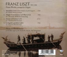 Franz Liszt (1811-1886): Klavierwerke in Orgelbearbeitungen, CD