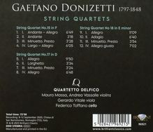 Gaetano Donizetti (1797-1848): Streichquartette Nr.15,17,18, CD