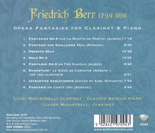 Frederic Berr (1794-1838): Opernfantasien für Klarinette &amp; Klavier, CD