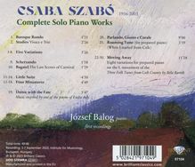 Csaba Szabo (geb. 1936): Sämtliche Klavierwerke, CD