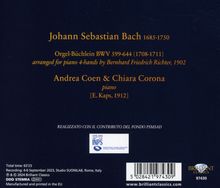 Johann Sebastian Bach (1685-1750): Choräle BWV 599-644 "Orgelbüchlein" (arrangiert für Klavier 4-händig), CD