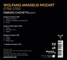 Wolfgang Amadeus Mozart (1756-1791): Klaviersonaten Nr.4,8,12, CD