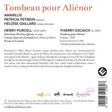 Thierry Escaich (geb. 1965): Kantate "Tombeau pour Alienor", CD