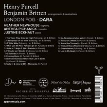 Text zu Henry Purcell und Benjamin Britten. Liste mit Musikstücken. Namen von Künstlern: Heather Newhouse, Anthea Pichanick, Justine Eckhaut. Logos unten.