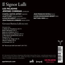 "Il Signor Lulli - Les Paladins, Jérôme Correas conductor. Excerpts by Giovanni Battista Lulli, featuring various singers."
