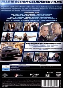 Fast &amp; Furious - 10-Movie-Collection, 10 DVDs