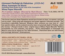 Giovanni Pierluigi da Palestrina (1525-1594): Missa Papae Marcelli, CD