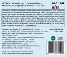 Michael Glinka (1804-1857): Orchesterwerke "Kamarinskaya", CD