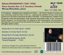 Nikolai Miaskowsky (1881-1950): Klaviersonaten Nr.4 &amp; 5, CD