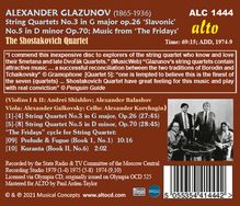 Alexander Glasunow (1865-1936): Streichquartette Nr.3 &amp; 5, CD