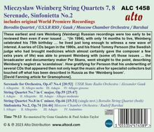 Mieczyslaw Weinberg (1919-1996): Streichquartette Nr.7 &amp; 8, CD