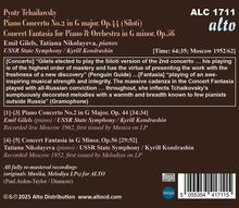 Text über ein Musikstück. Stücke von Tschaikowsky, gespielt von Emil Gilels und Tatiana Nikolayeva mit dem USSR State Symphony.
