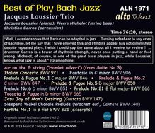 Jacques Loussier (1934-2019): Best Of Play Bach Jazz, CD