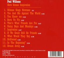 Paul Williams: Here Comes Inspiration, CD