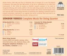 Sandor Veress (1907-1992): Sämtliche Werke für Streichquartett, CD
