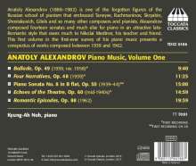 Anatoly Alexandrov (1888-1982): Klavierwerke Vol.1, CD