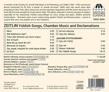 Leo Zeitlin (1884-1930): Yiddish Songs, Chamber Music and Declamations, CD