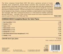 Conrad Beck (1901-1989): Klavierwerke, CD