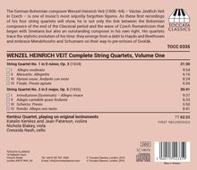 Wenzel Heinrich Veit (1806-1864): Sämtliche Streichquartette Vol.1, CD