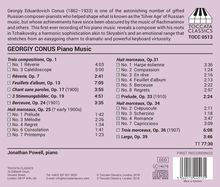 Georgiy Conus (1862-1933): Klavierwerke, CD