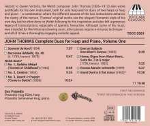 John Thomas (1826-1913): Sämtliche Duos für Harfe &amp; Klavier Vol.1, CD