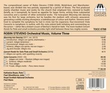 TOCC 0788: ROBIN STEVENS Orchestral Music, Volume Three. Werke und Künstlerdetails zu einem CD-Album.