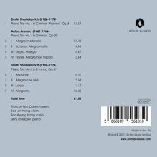 Dmitri Schostakowitsch (1906-1975): Klaviertrios Nr.1 &amp; 2 (opp.8 &amp; 67), CD