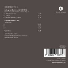 BEETHOVEN/5 VOL. 5, enthält Werke von Beethoven und Shaw, gespielt von Jonathan Biss und dem Swedish Radio Symphony Orchestra. Logo oben rechts.