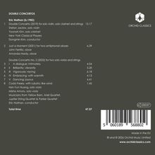 "DOUBLE CONCERTOS" von Eric Nathan, Tracks und Spielzeiten gelistet. Logo von Orchid Classics oben rechts.