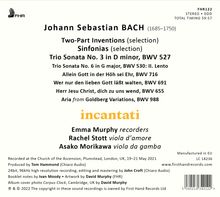 Johann Sebastian Bach (1685-1750): Kammermusik-Bearbeitungen für Blockflöte, Viola d'amore, Viola da gamba, CD