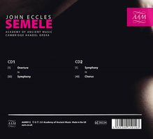 John Eccles (1668-1735): Semele, 2 CDs