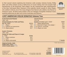 "LOST AMERICAN VIOLIN SONATAS Volume Two" mit Werken von Clara Rogers, Julius Chajes, Albert Stoessel. Solisten: Soroka, Silver, Greene. 