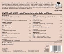 TOCCATA NEXT, SWEET AND SWISS, Cello und Piano: Stücke von Flury, Dvořák, Schubert. Andreas Graf, Evelyne Grandy.