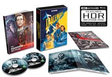 Boxset „Spaceways“ mit 4K Ultra HD HDR-Logo, zwei Discs und Begleitbuch. Cover zeigt Retro-Weltraummotive.
