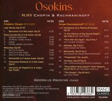 Osokins spielt Chopin & Rachmaninoff. Zwei CDs: Chopin Werke Op.57-61 und Rachmaninoff Variationen Op.22. Georgijs Osokins Klavier.