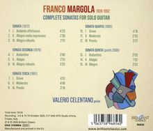 Text: Werke von Franco Margola, aufgeführt von Valerio Celentano. Abbildungen: Abstrakte Formen unten rechts.
