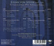"Julian von Speyer, St. Francis of Assisi & St. Anthony of Padua. Rhymed Offices. Nova Schola Gregoriana. Brilliant Classics Logo."