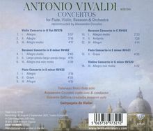 "Antonio Vivaldi Concertos, Violin, Flute, Bassoon, Zeiten und Solisten angegeben. Unten ein Bild mit Gebäudekuppeln."