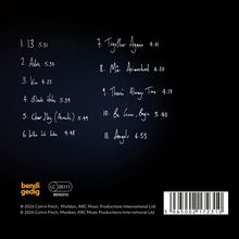 11 handgeschriebene Songtitel mit Zeiten, unten links "bendi gedig", Barcode unten rechts. Dunkler Hintergrund.