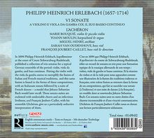 Philipp Heinrich Erlebach (1657-1714): Sonaten Nr.1-6 für Violine,Viola da gamba &amp; Bc, CD