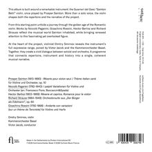 Prosper Sainton: Rêverie pour violon seul. Niccolò Paganini: I palpiti. Hector Berlioz: Rêverie et caprice. Richard Strauss: Orchestersuite. Dmitry Smirnov, Geige. Kammerorchester Basel. Victor Jacob, Dirigent. Links unten Logo von Fuga Libera.