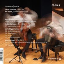 "duo kiasma | polaris" steht oben. Musiker spielen Cello und Akkordeon in dynamischer Bewegung. Links Cello, rechts Akkordeon.